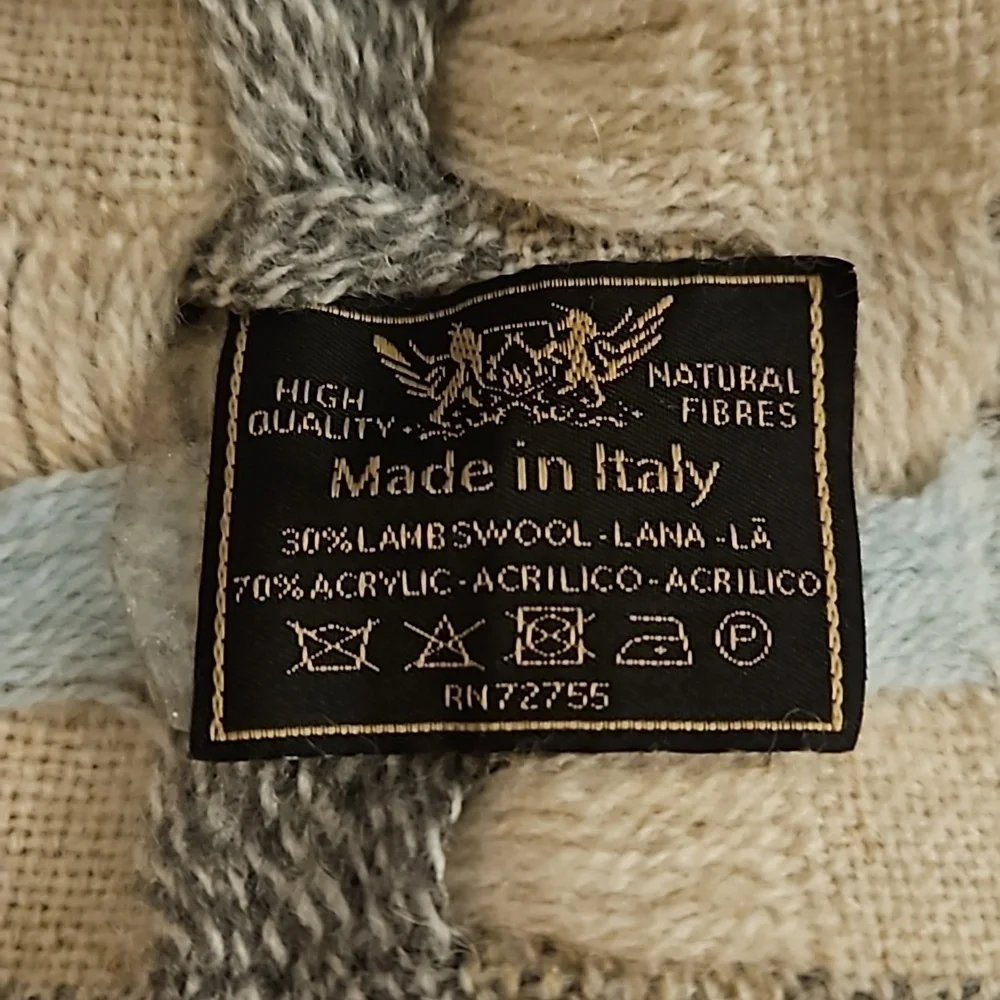 VTG Italian Basketweave Wool Scarf